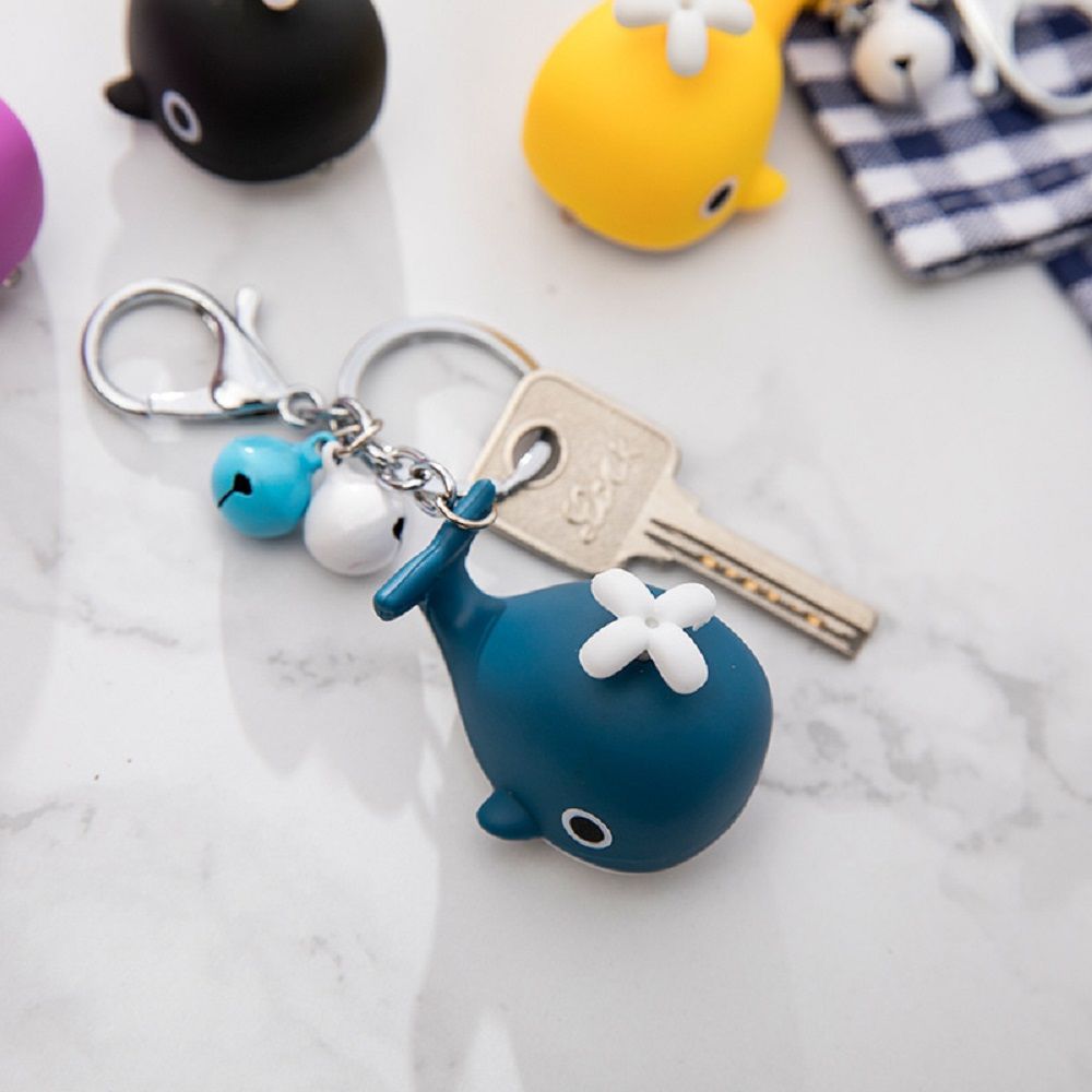 Creative Cute Sea Whale Keychain with Sounds and Light Cartoon Animal Keychain Gift