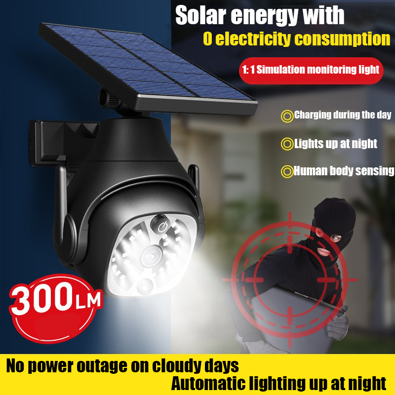 Solar Wall Light with Motion Sensor, Fake Security Camera, Modes Waterproof Outdoor Light for Garden