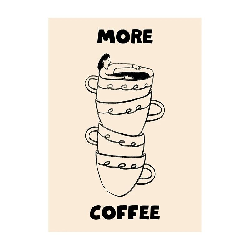 Surreal Coffee Diver Canvas Poster | Trendy Kitchen Gallery Wall Art