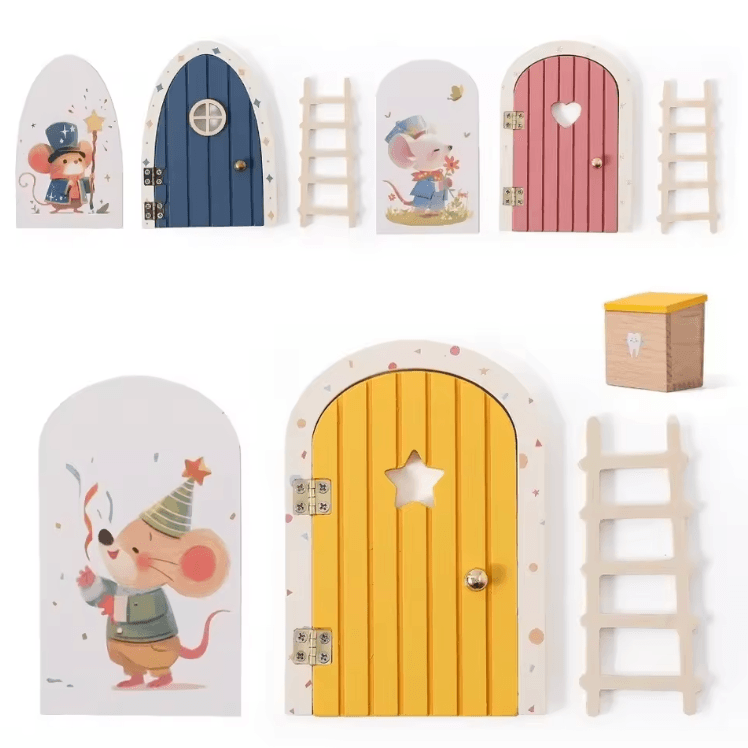 Mini Fairy Elf Door Wall Decor – Magical Resin Dollhouse Door for Kids & Rooms