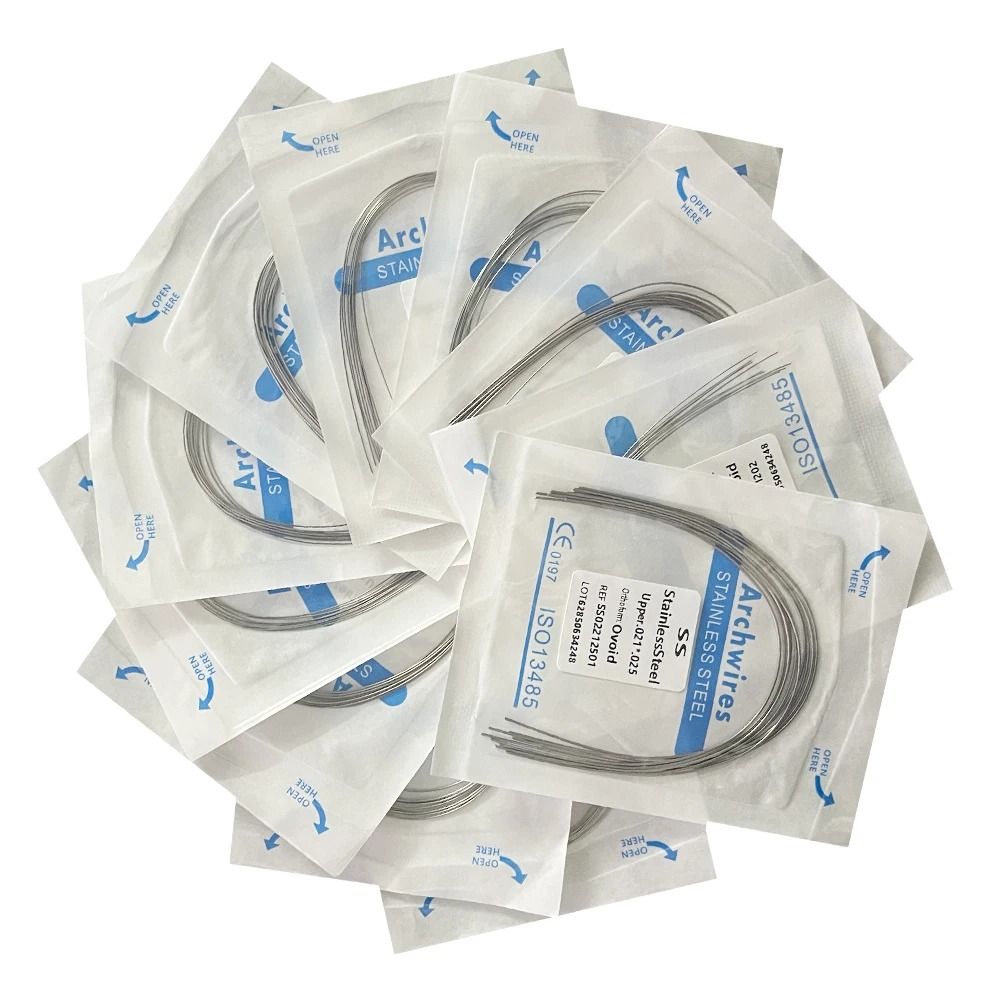 Dental Orthodontic Stainless Steel Arch Wires Round or Rectangular Form 10pcs Pack