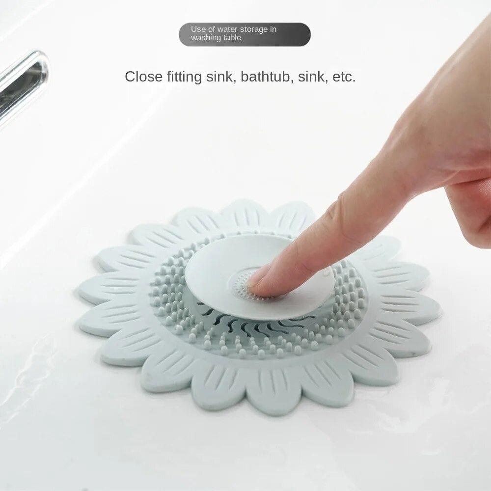 Press Pop Silicone Drain Hair Catcher Anti Clog Floor Filter Cover