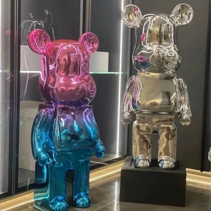 Luxury Gradient Bear Sculpture Modern Mirror Finish Home Decor