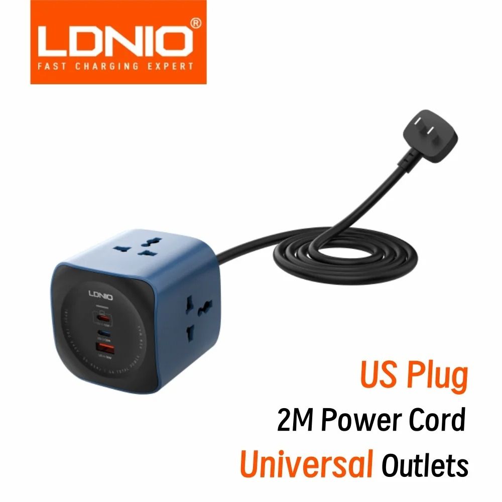 Cube Charging Station with USB Sockets and Surge Protection