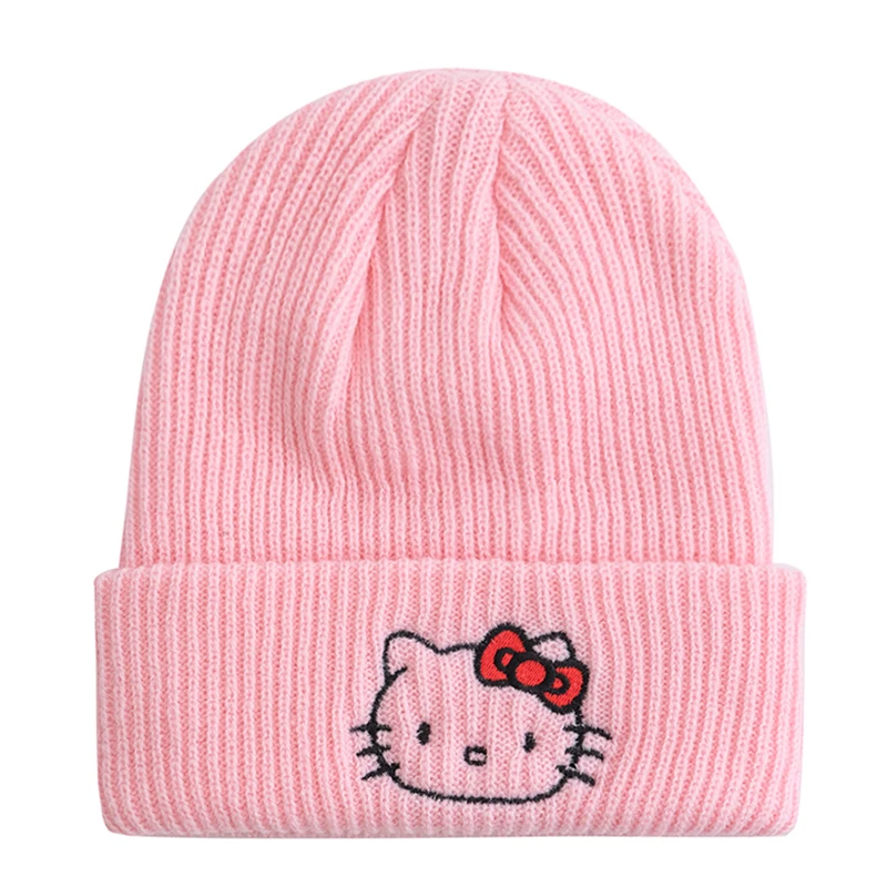 Women Winter Knitted Cap Hot Sale Saniro Hello Kitty Beanie Hat Cute Cartoon Melody