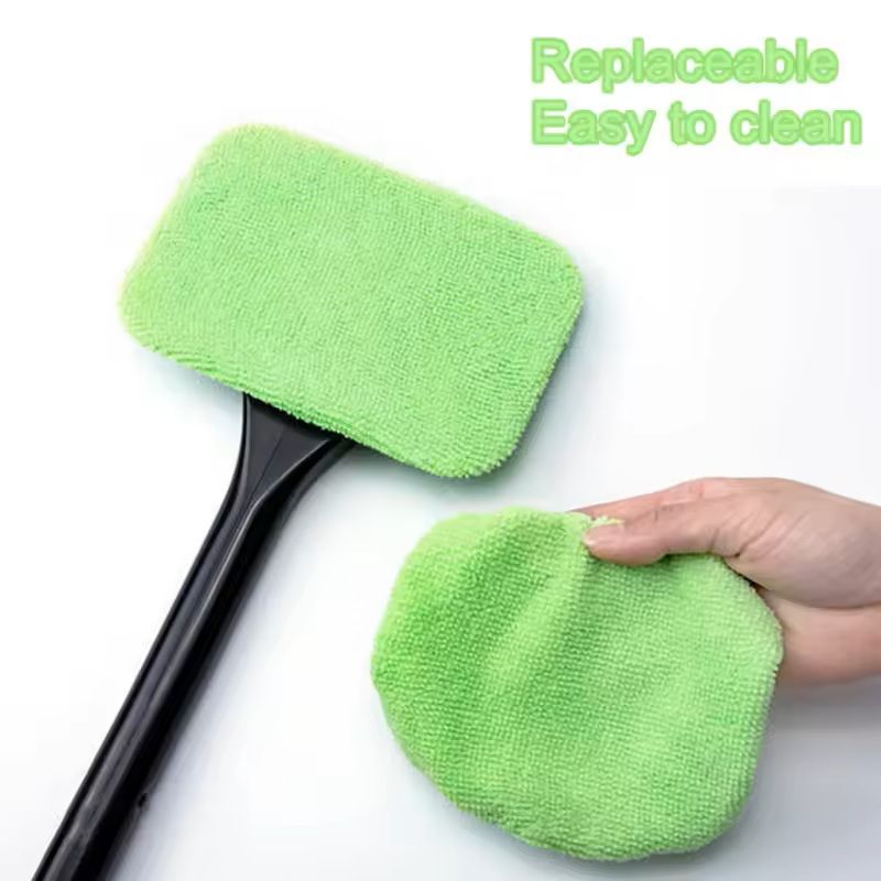 Car Windshield Cleaning Brush Kit with Microfiber Cloth and Long Handle