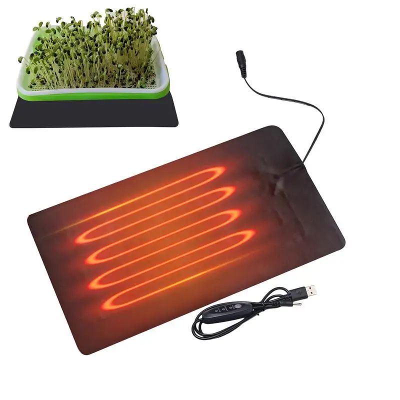 USB Plant Heating Mat 113°F–122°F – Waterproof Seedling Heat Pad for Indoor Gardening & Hydroponics
