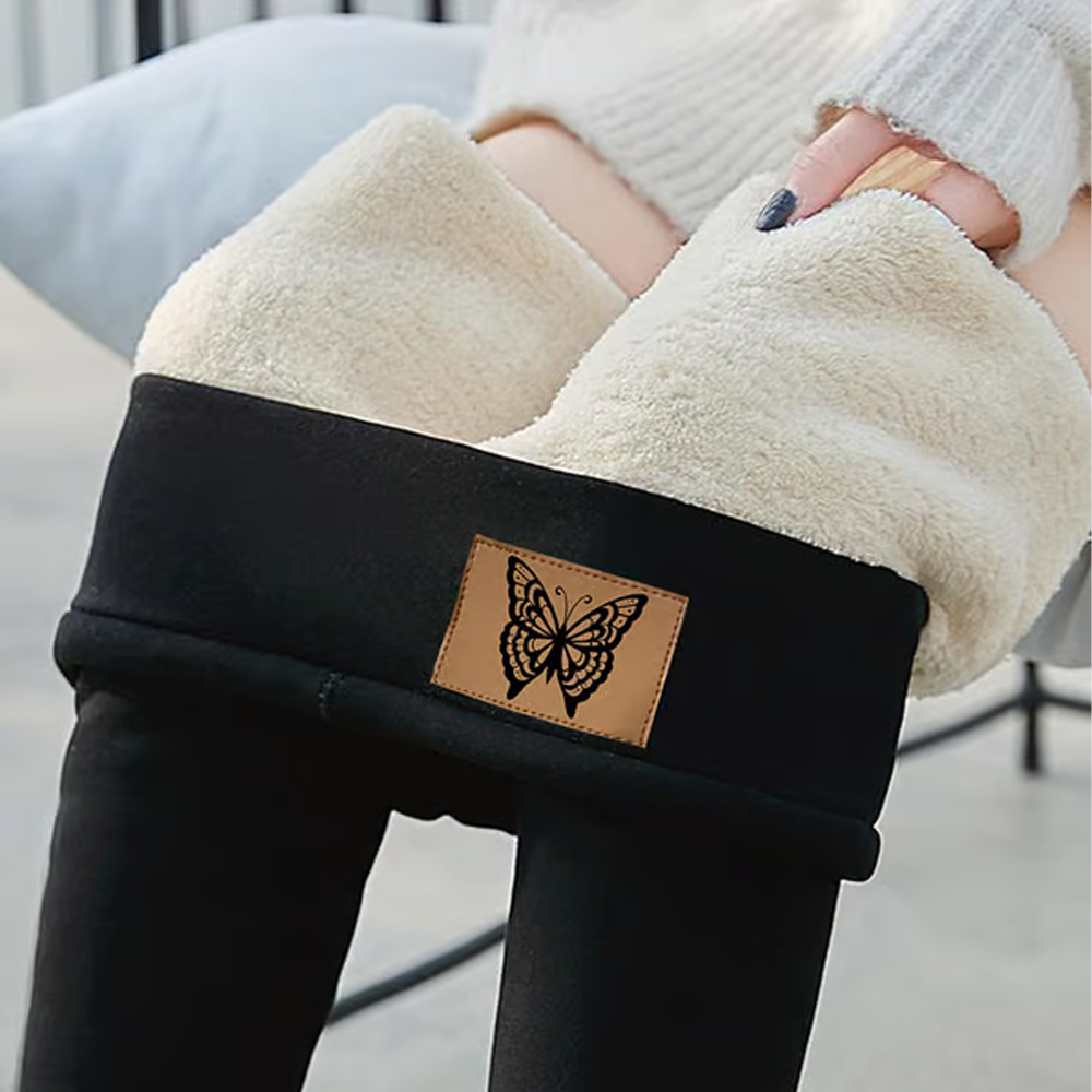 Thick Cashmere Wool Leggings Women | High Waisted Fleece Lined Leggings | Stretchy Warm Thermal Pants