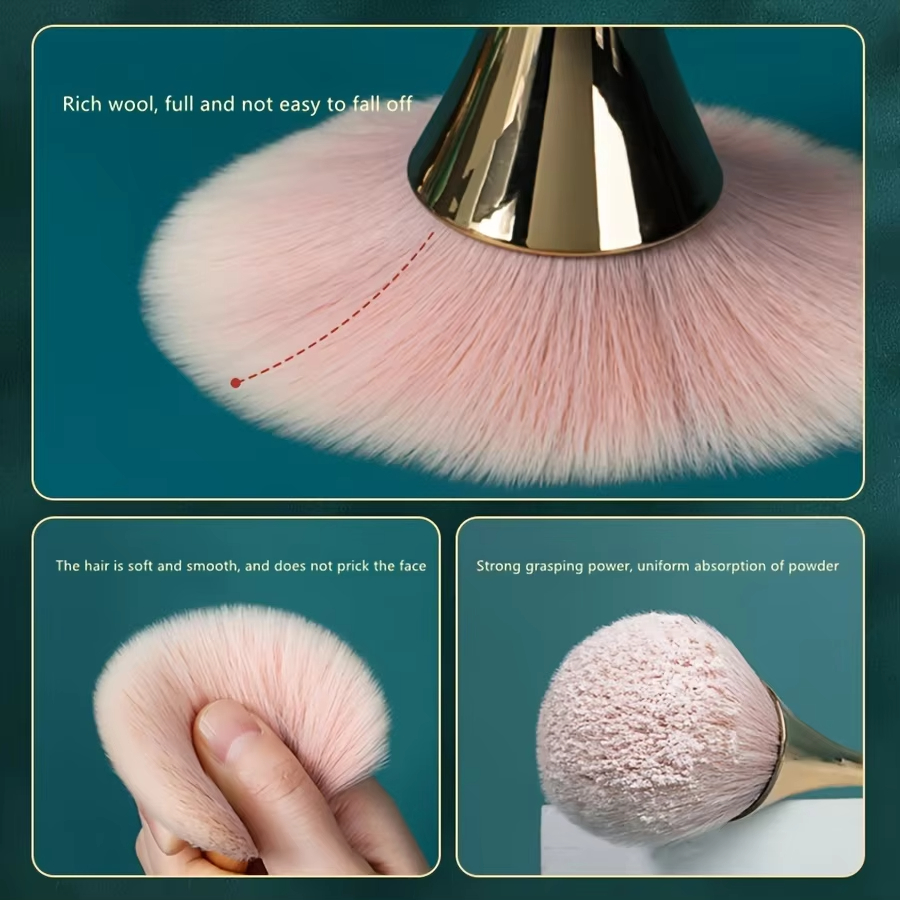 Cosmetic Brush Set, Soft Hair Blush Brush, Loose Powder, Highlighting Rose Golden