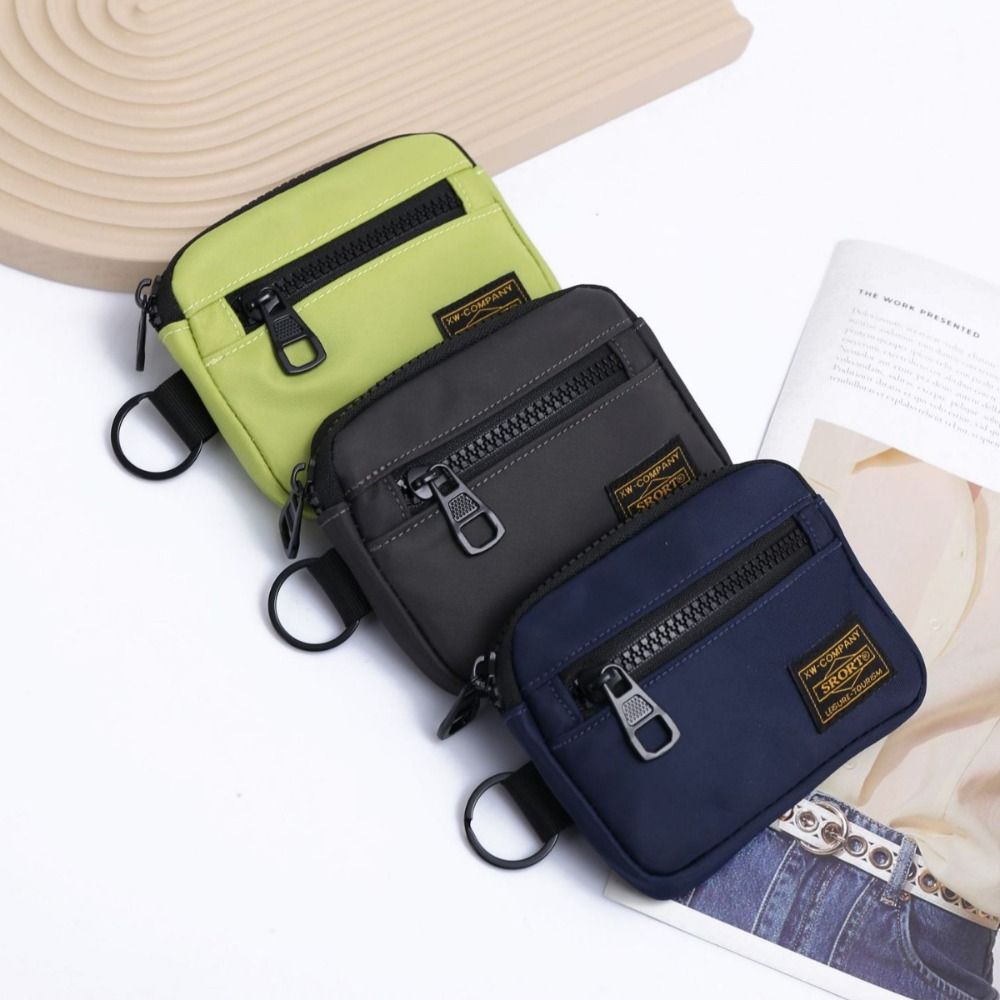 Casual Coin Purse for Women & Men, Canvas Zipper Short Wallet, Retro Key Holder, Small Money Bag