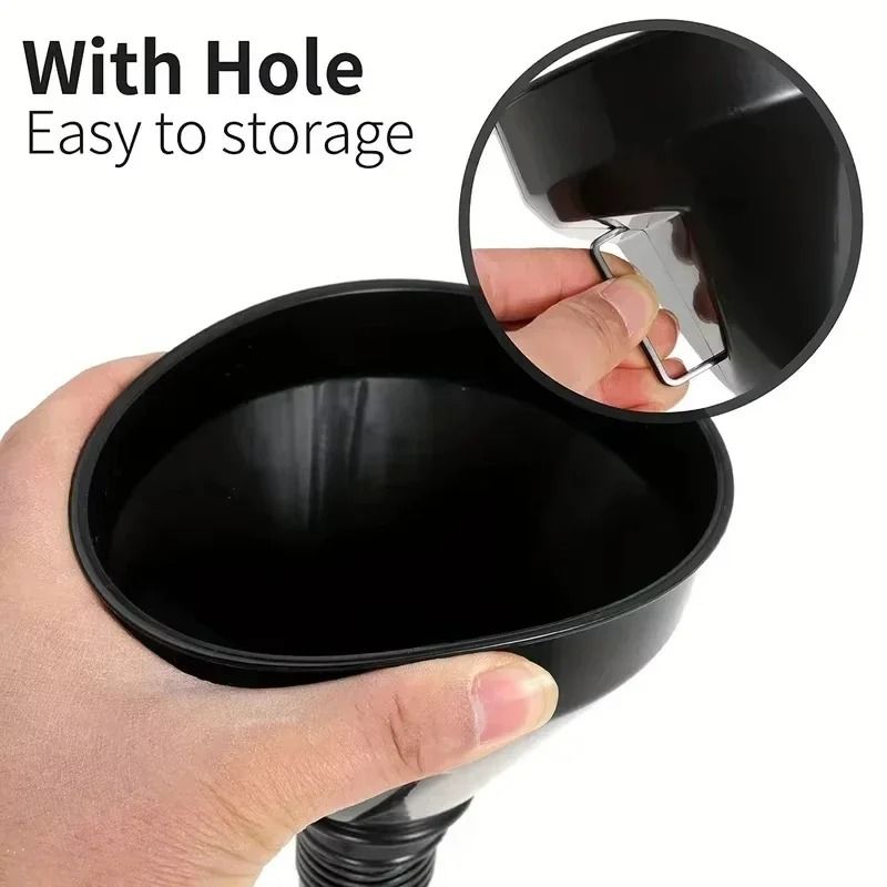 Flexible Automotive Fuel Funnel with Wide Mouth Spill Proof Design