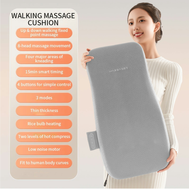 Walk Up and Down Massage, Back Massager, Cushion with Kneading Heat, Full Body Massage Machine, Neck Shoulder Spot