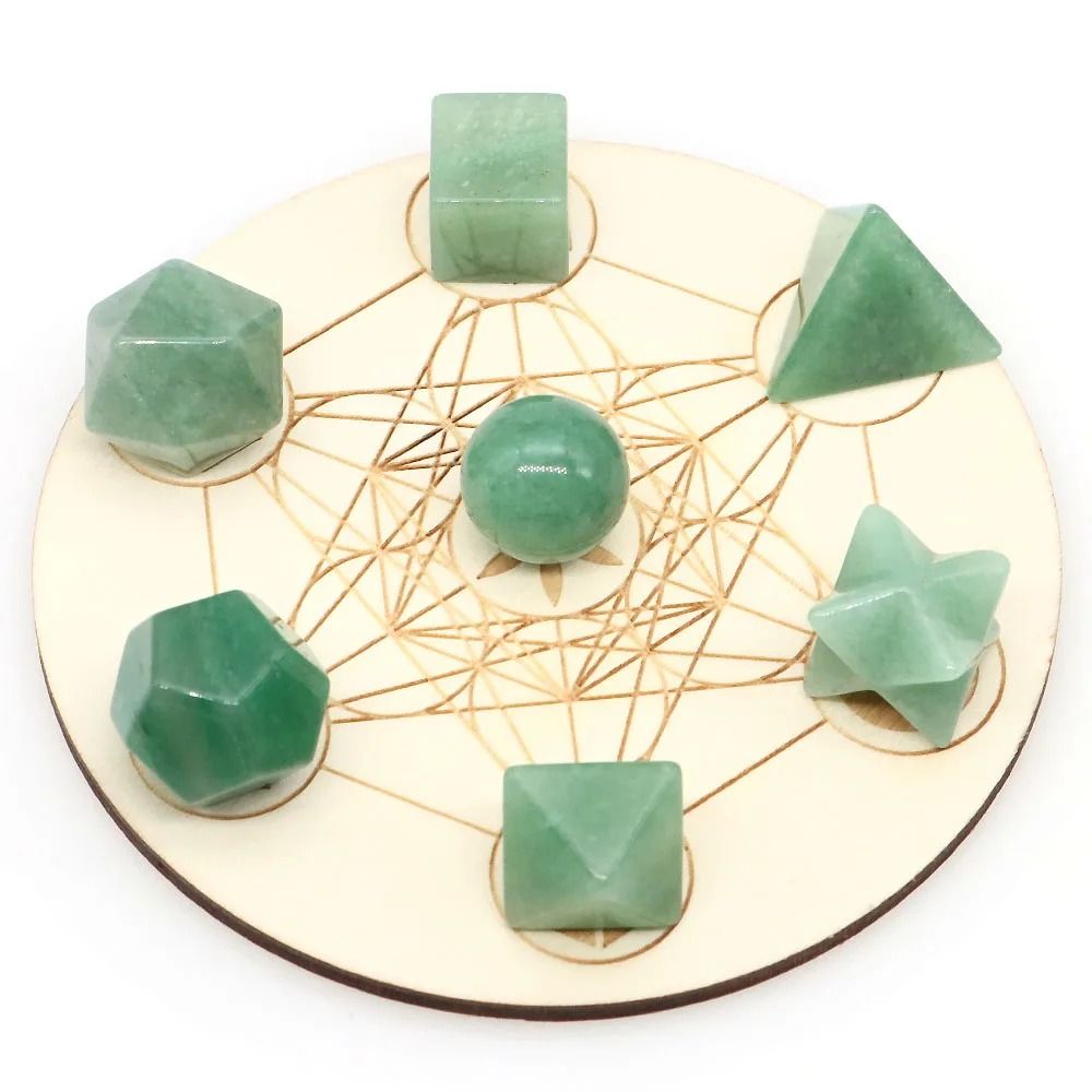Platonic Solid Crystal Set Sacred Geometry Chakra Healing Reiki Stones