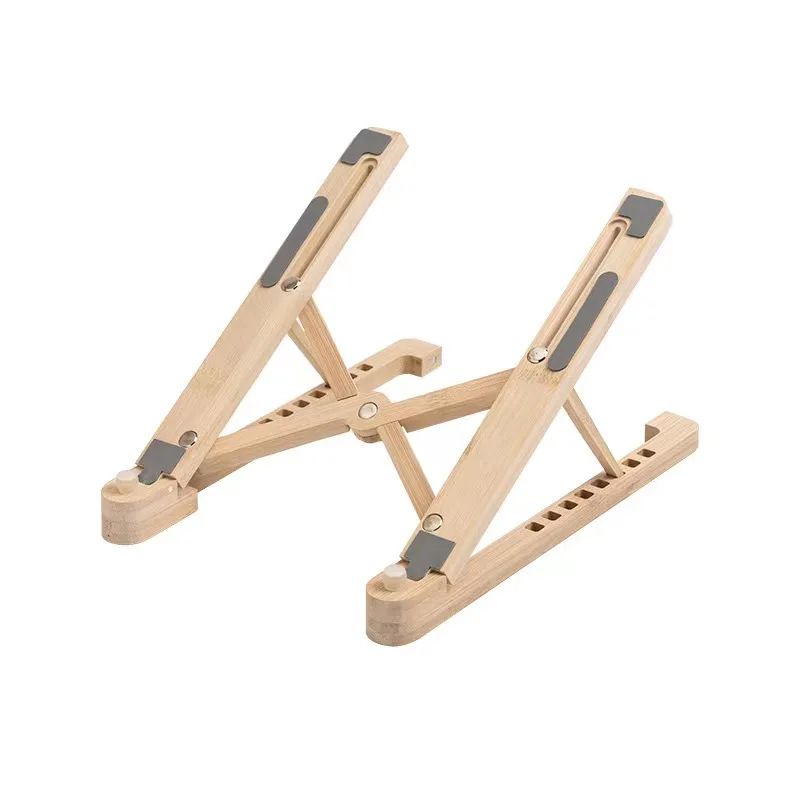 Foldable Wooden Laptop Stand Adjustable Height