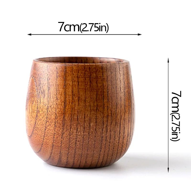 Handcrafted Jujube Wood Mug – Natural Wooden Coffee Cup with Ergonomic Handle