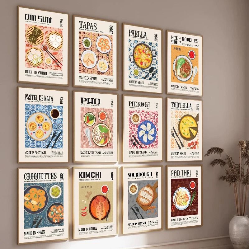 World Cuisine Canvas Art | Gourmet Ravioli & Ramen Posters | Executive Kitchen & Culinary Sanctuary Decor