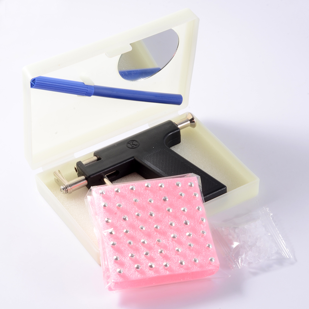 Professional Ear Piercing Gun Tool Set Steel Ear Studs for Body Piercing, Nose Navel Piercing Kit