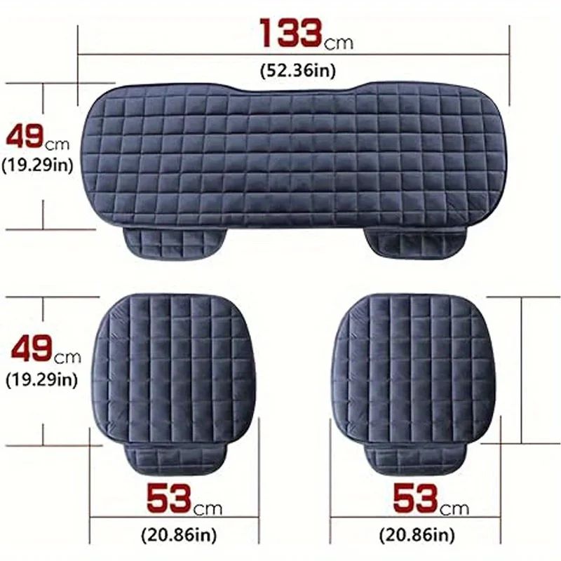 Plush Non-Slip Car Front and Back Seat Protector – Soft Durable Seat Cushion Mat for Comfort & Protection