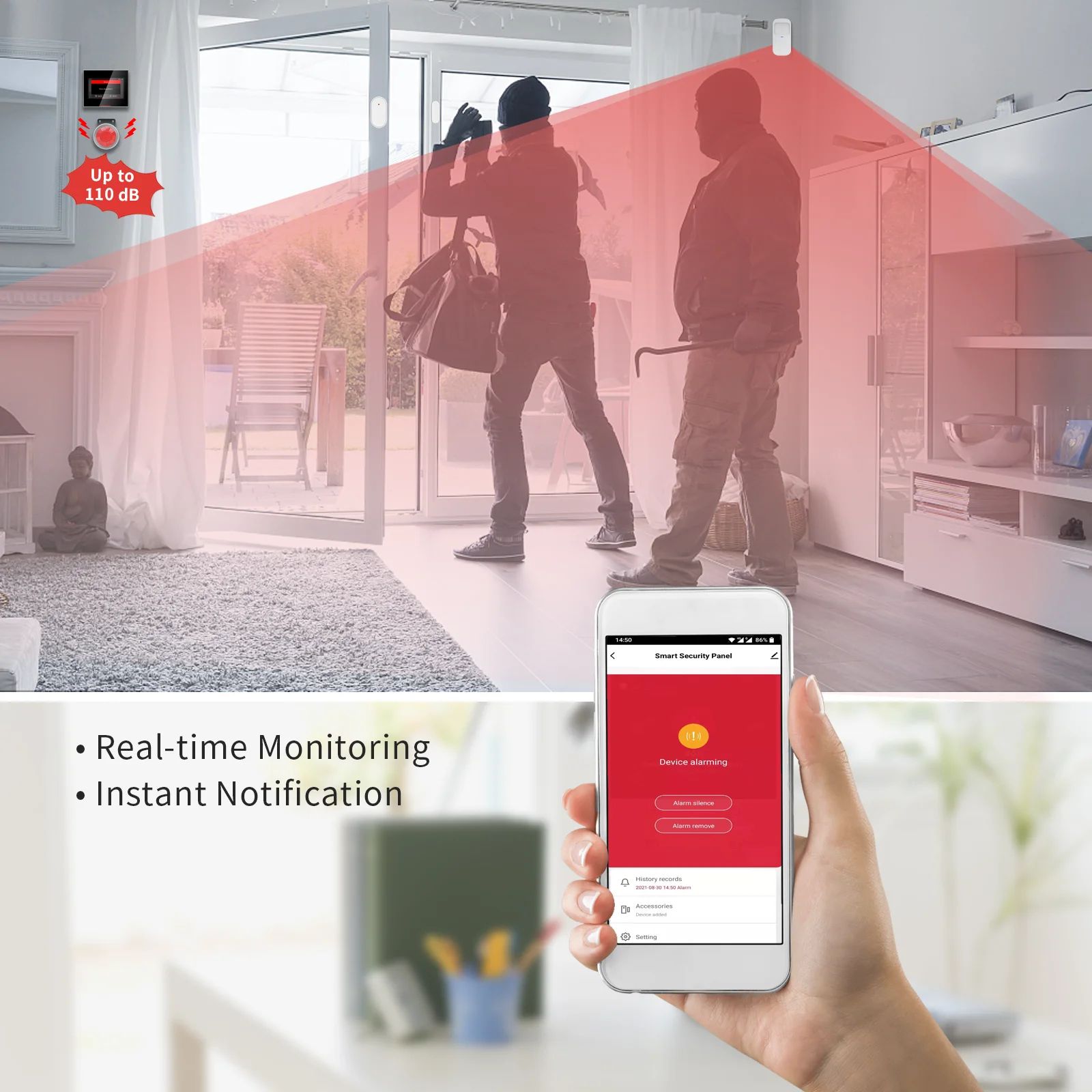 Staniot Wireless Tuya WiFi Smart Home Security Alarm System Kit Compatible with Alexa and Google Home