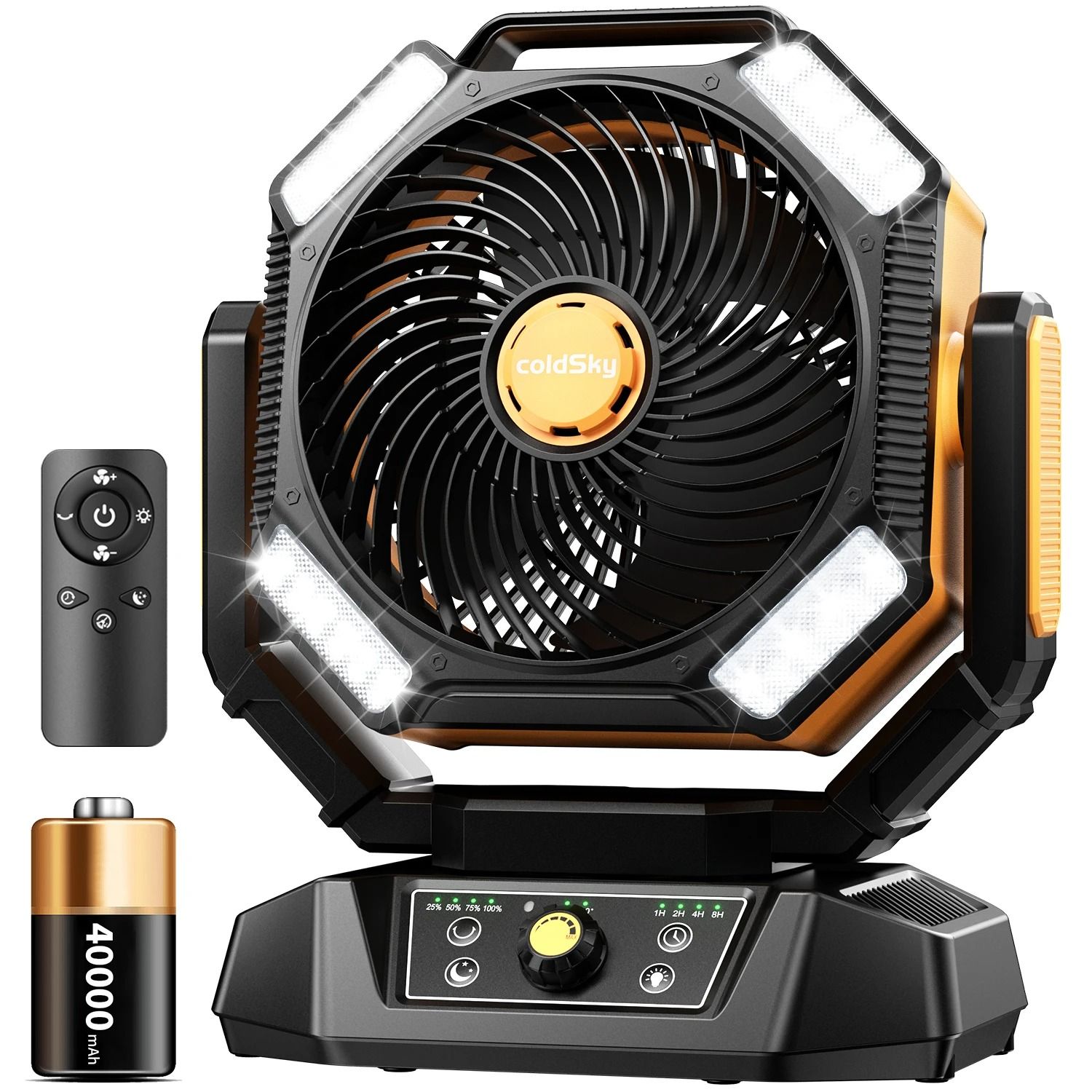20000mAh Battery Camping Fan with LED Lantern