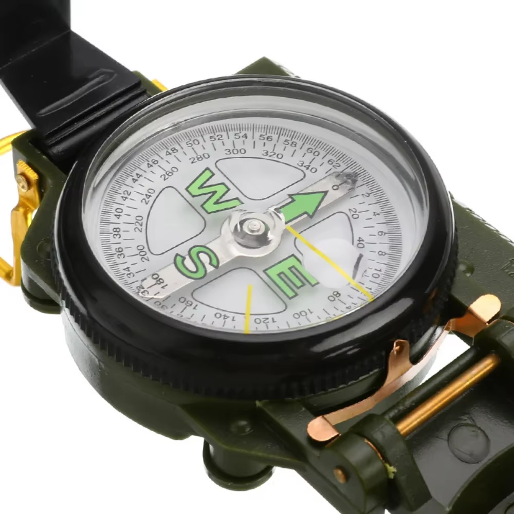 High Precision Military Compass Waterproof Hiking Navigation Tool with Metal Sight