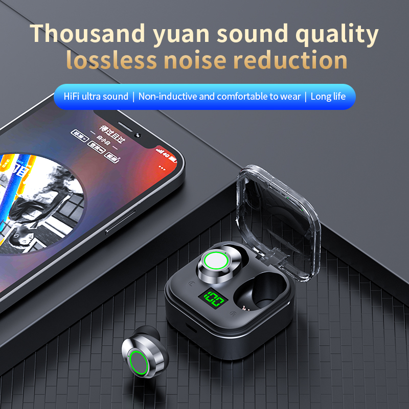 YDmini Wireless Earphones, TWS Gamer Headset, Sport Headphone HIFI, Noise Cancelling Earbuds with Touch Control