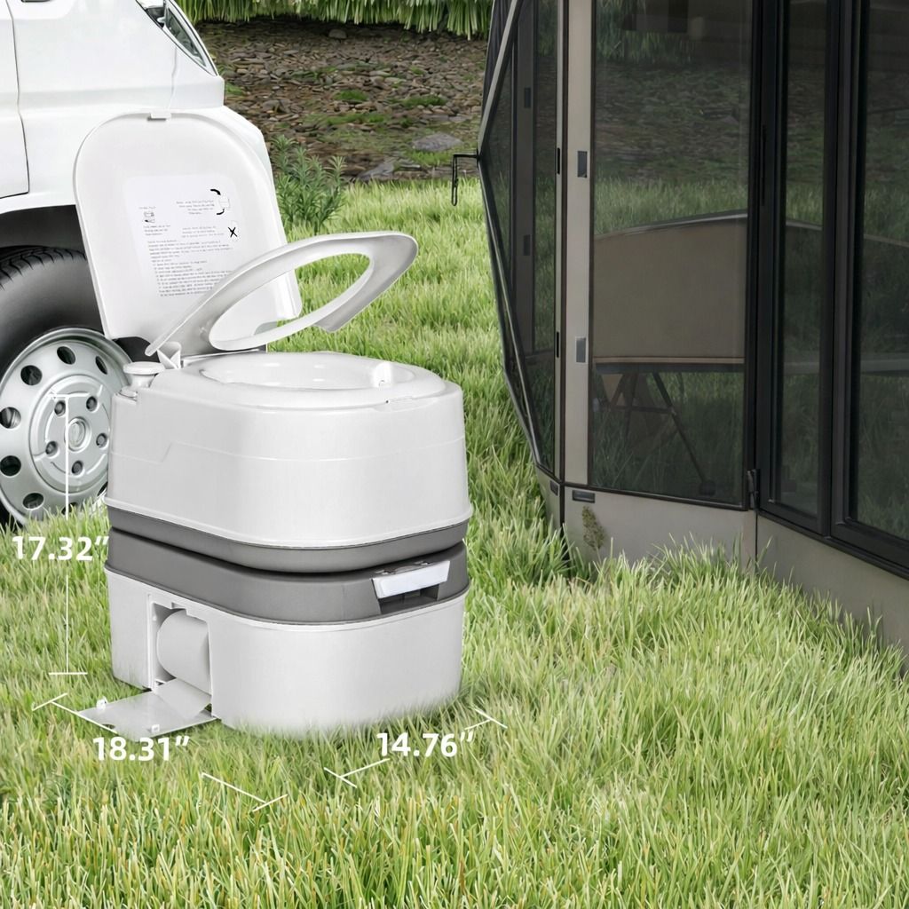Portable Potty Toilet for Outdoor Camping, Travel Mobile Flush Toilet, Includes Paper for Convenience