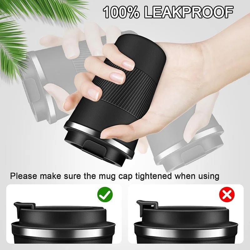 304 Stainless Steel Leakproof Travel Coffee Mug – Double Wall Insulated Thermal Bottle
