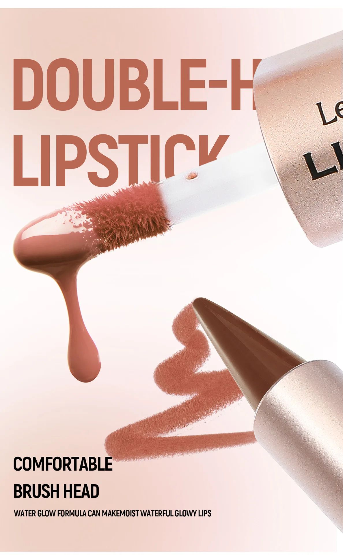 Black Brown Double-Head Lip Liner and Gloss Set