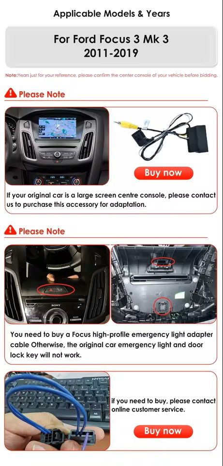 9.7-Inch Android Car Multimedia Player with GPS and CarPlay for Ford Focus