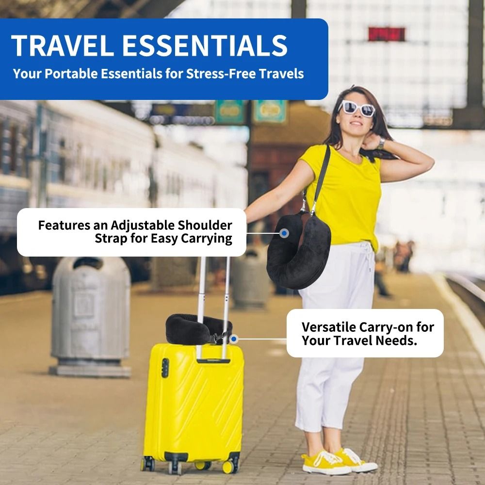 Travel Neck Pillow With Fillable Clothing Insert And Velvet Cover