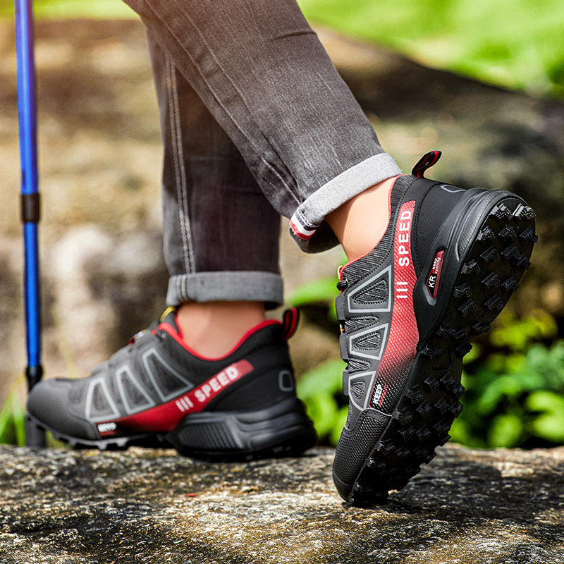 Waterproof Mens Hiking Shoes & Women Trekking Sneakers Lace-up Outdoor Trainers Anti-slip Tactical Climbing Shoes