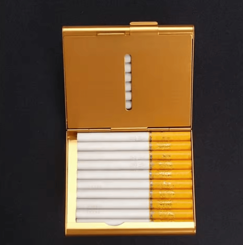 Ultra-Thin Aluminum Alloy Cigarette Case – Personalized Custom Lettering Cigarette Holder for 20 Sticks