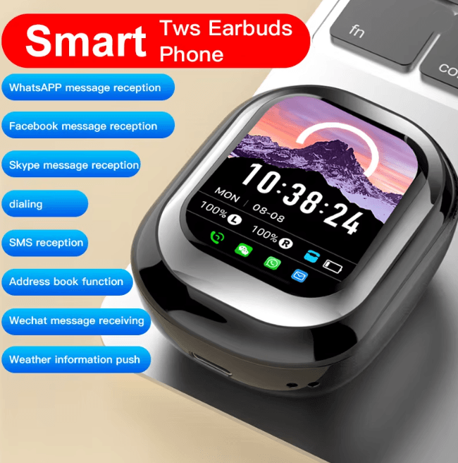 SE ONE Smart Touch Screen Wireless Earbuds with LED Display Case