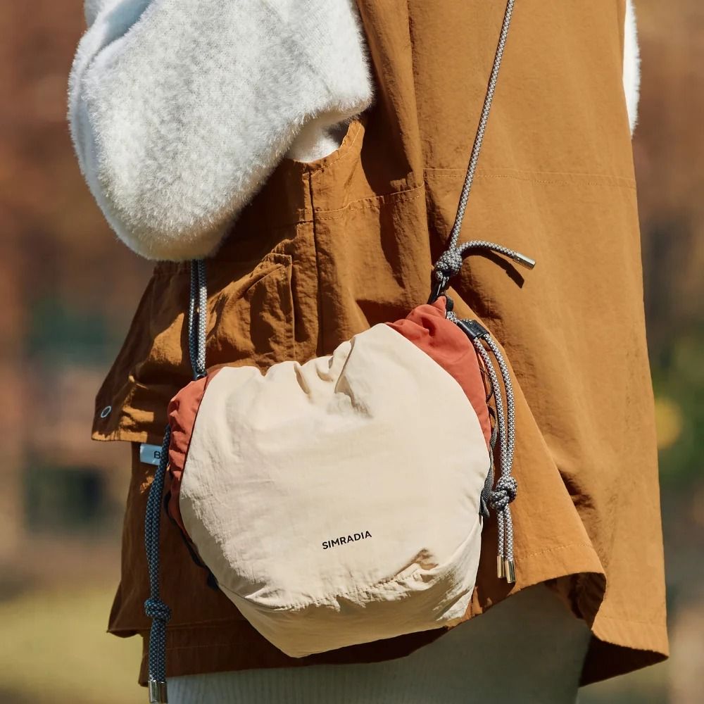 Canvas DSLR Camera Bag Mountain Style Drawstring Shoulder Bag