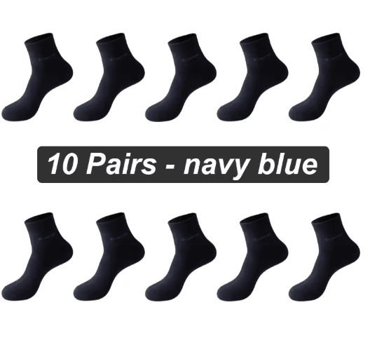 Mens Bamboo Fiber Socks 10 Pair Breathable Antibacterial Casual and Business Set EU 38 46