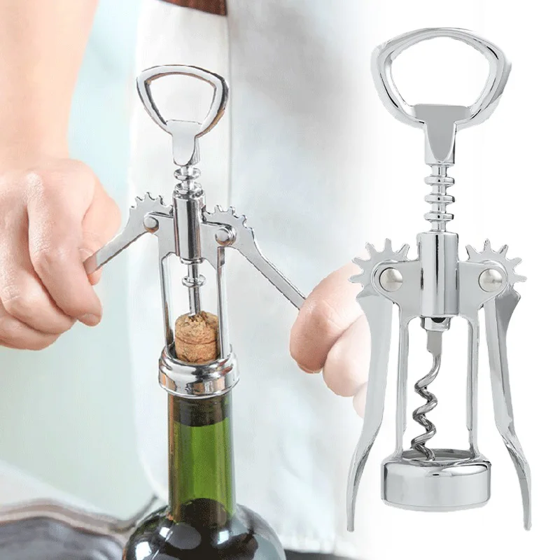 Premium Zinc Alloy Wine Bottle Opener Classic Champagne Corkscrew with Stainless Steel Drill