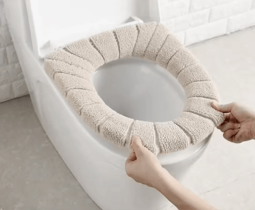 plush Toilet Seat Cover – Warm Soft Acrylic Toilet Mat Washable Bathroom Lid Cover