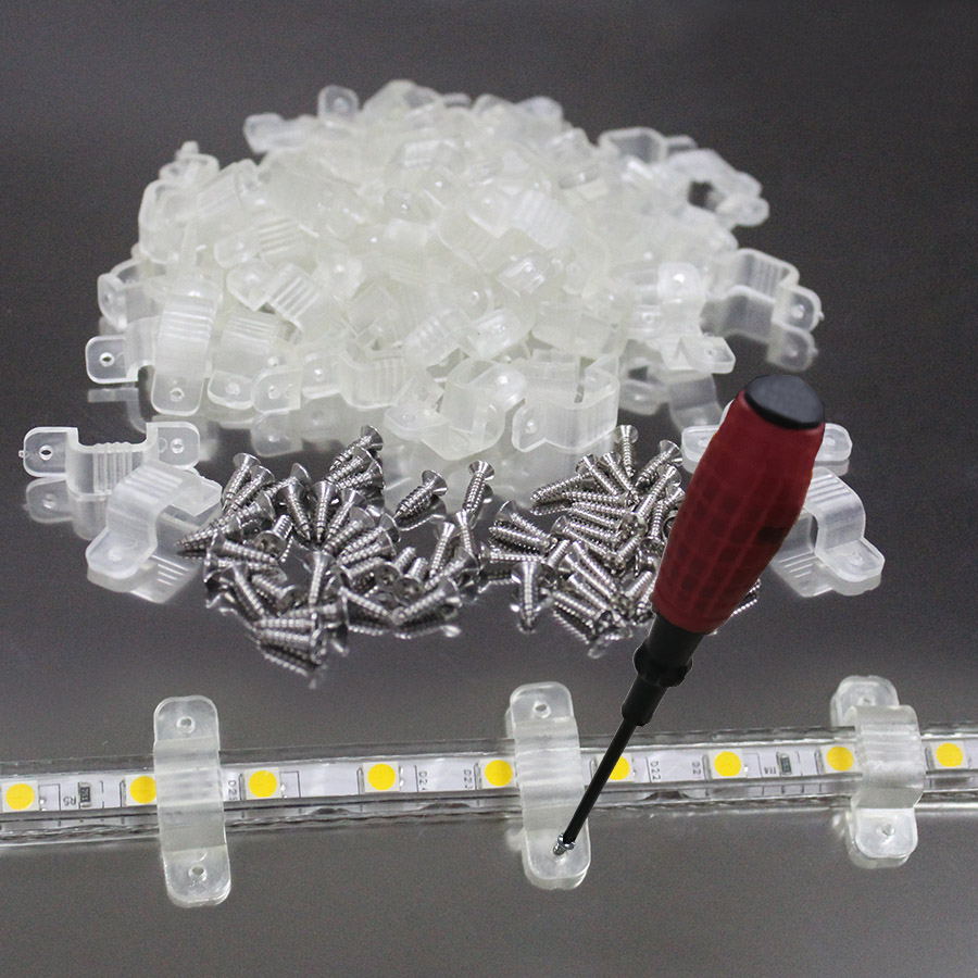 Flexible LED Strip Light Fastener Clips for Strip Clip Mounting Fixer Secure Fix with Screw