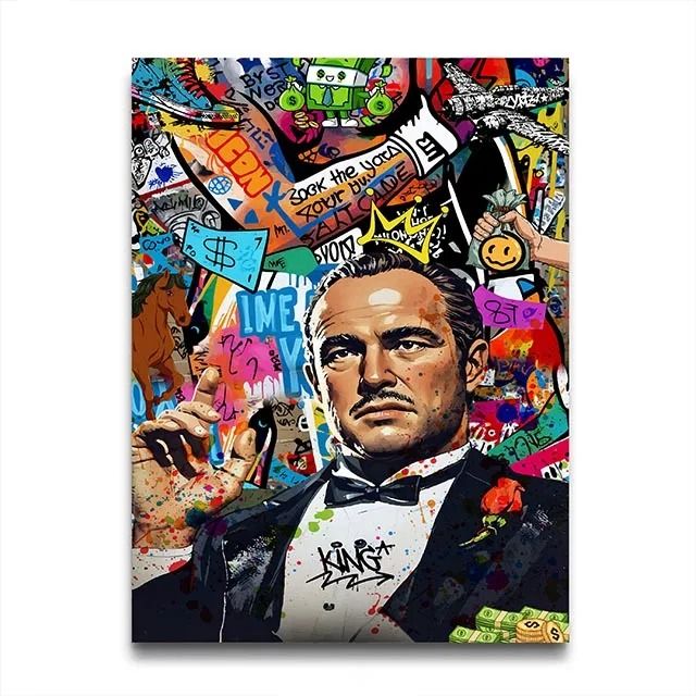 80s Gangster Graffiti Art – Urban Crime Drama Canvas