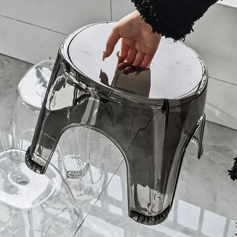 Transparent Acrylic Non-Slip Bathroom Stool