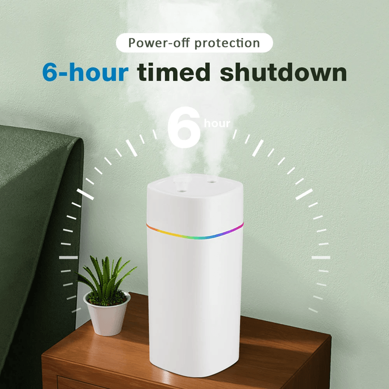 GlowMist 600ML USB Cool Mist Humidifier & Essential Oil Diffuser with Night Light