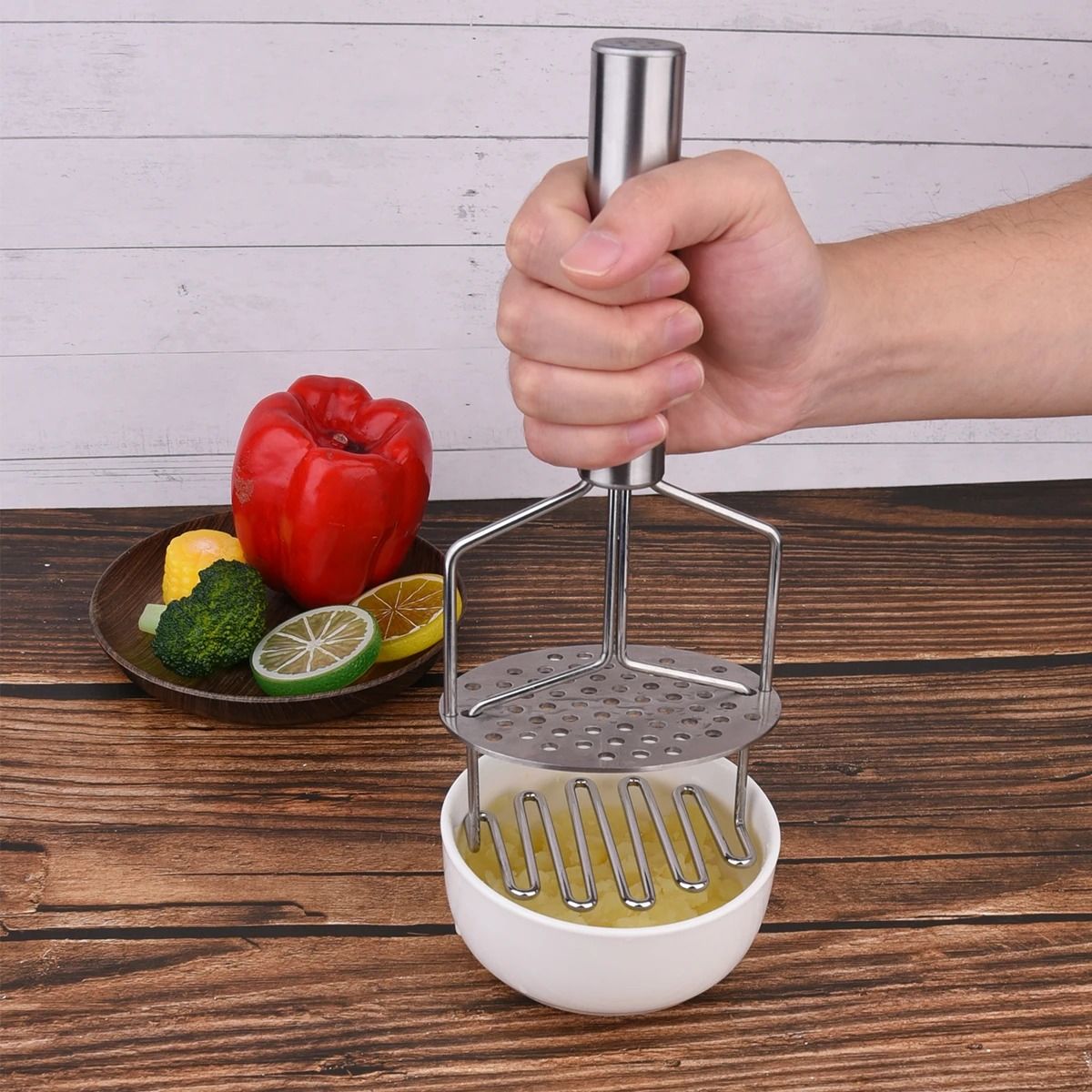 Stainless Steel Dual Action Potato Masher