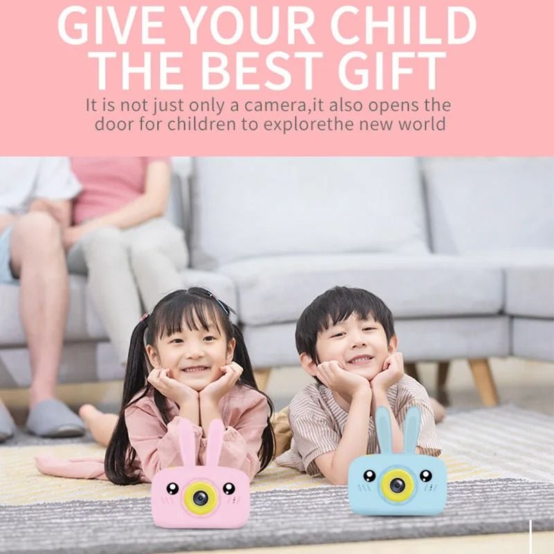 New Mini Cartoon Rabbit Camera 2 Inch HD Screen Educational Digital Video Camera For Kid Gifts