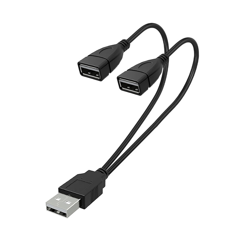 USB Y Cable Power Adapter Male to Female Splitter for PC and Car Data Transmission Charging
