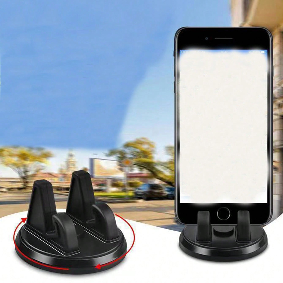 Rotatable Car Phone Holder Dashboard Phone Mount with Adhesive Base