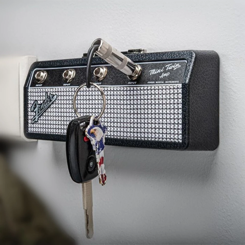 Key Holder Storage Rack Guitar Wall Jack Keychain Vintage Blues Music Amplifier