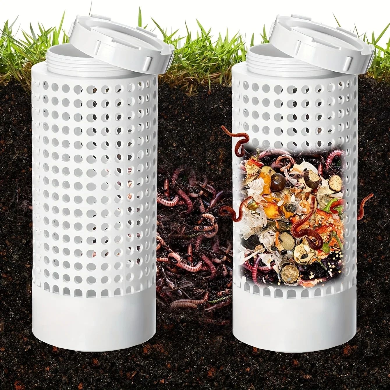 Worm Composting Tube Bin for Garden Soil Nutrient Fertilizer