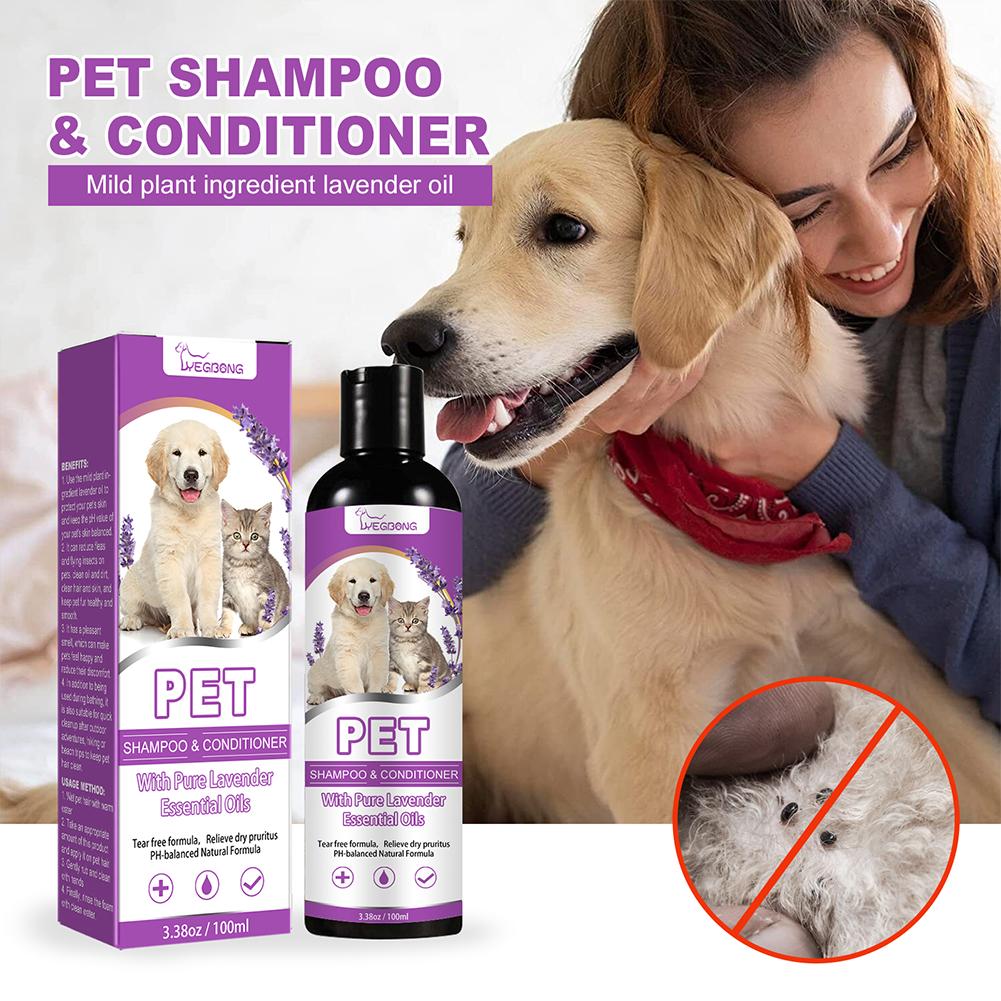Pet Shampoo for Dogs and Cats White Hair Fragrant, Bubble Bathing Pet Shampoo, Deodorizing and Anti Itch Grooming Wash