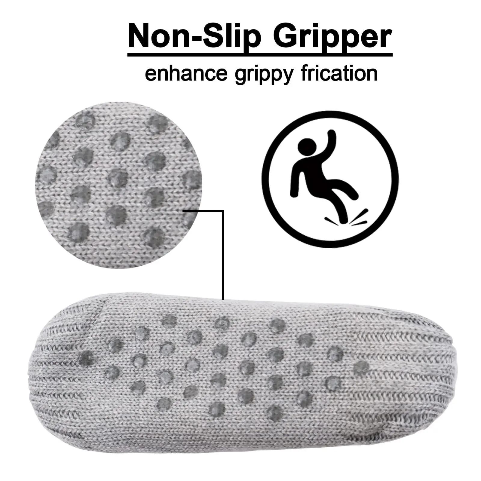 Elite Mens Plush Thermal Slipper Socks with Non-Slip Grips